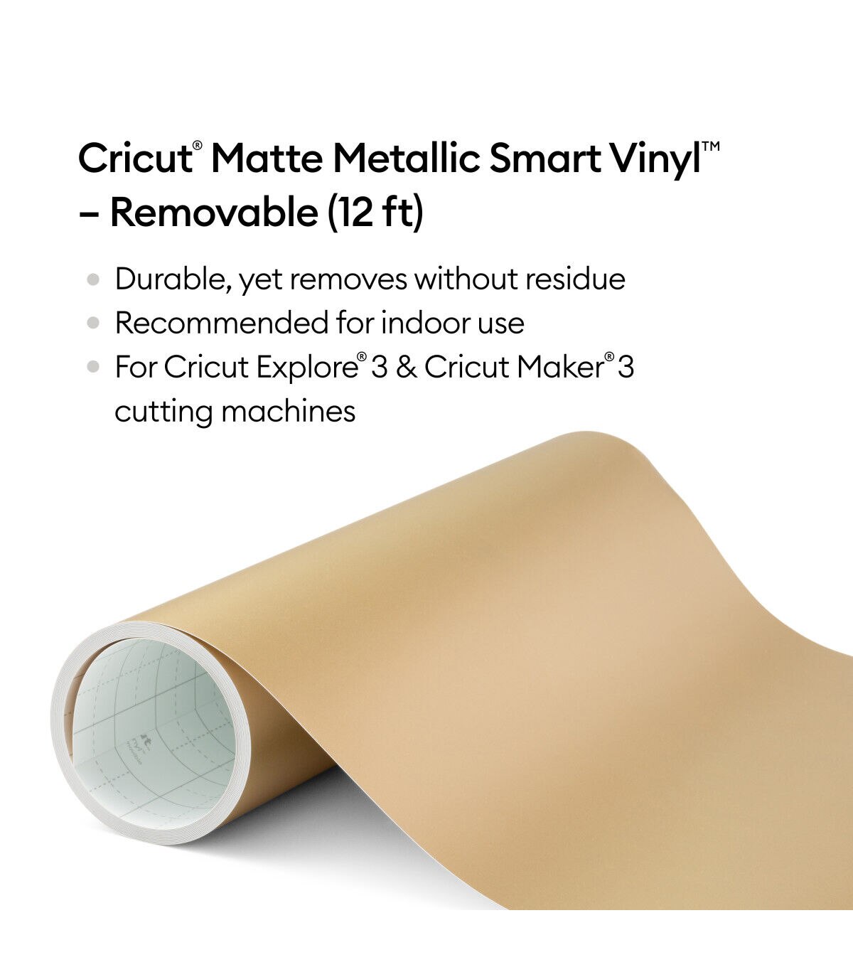 Cricut 13 x 12' Metallic Champagne Removable Smart Vinyl Roll