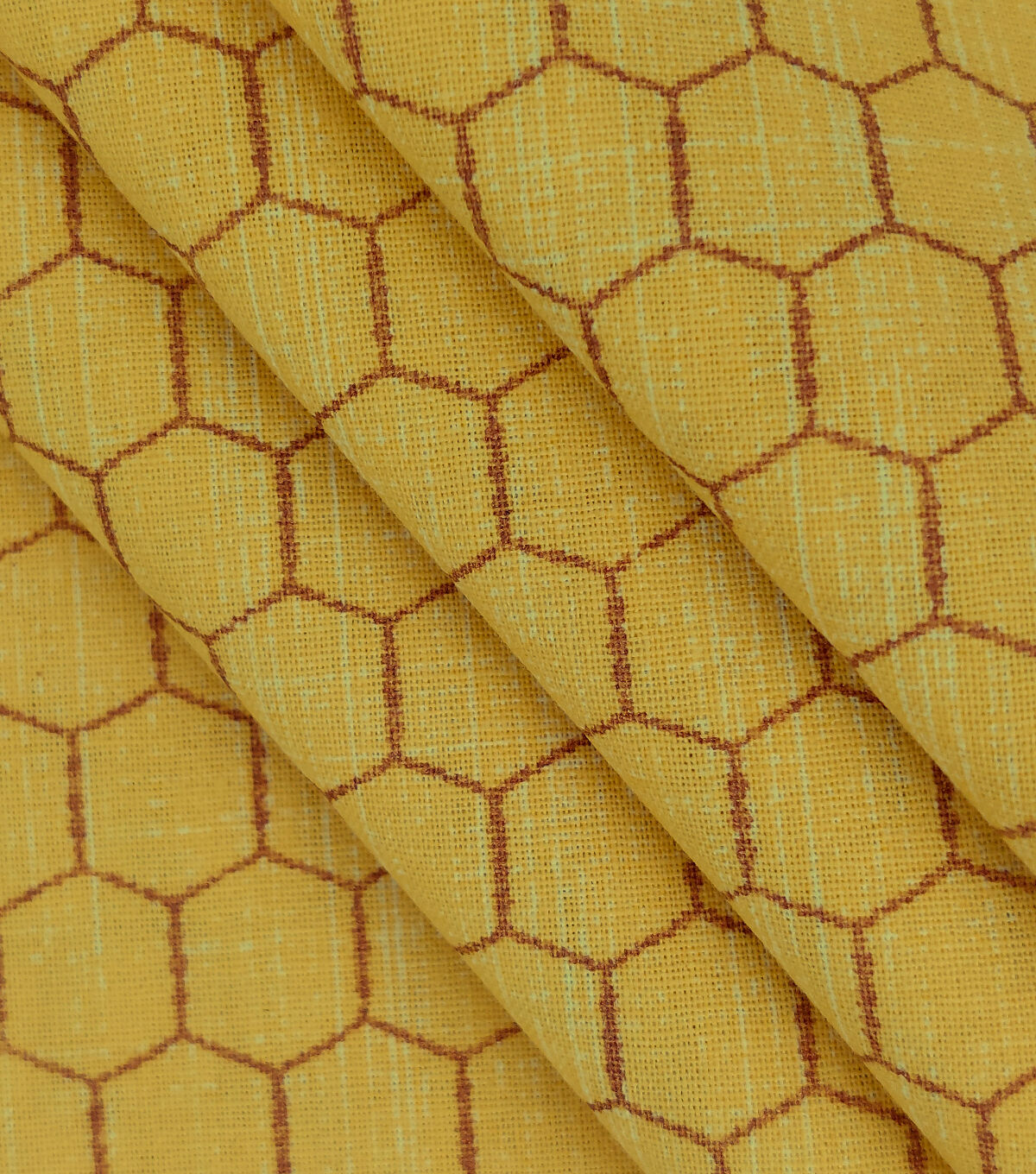 Chicken Wire on Yellow Quilt Metallic Cotton Fabric by Keepsake Calico