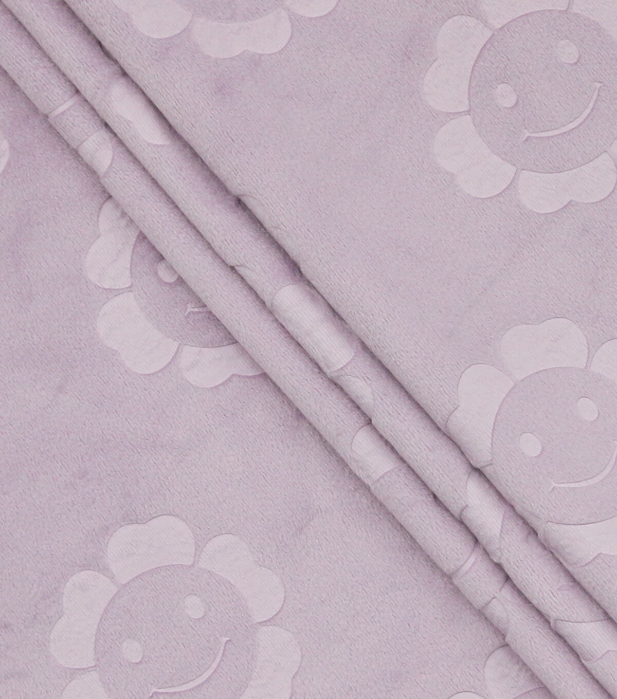 Spring Embossed Happy Blooms on Purple Soft & Minky Fleece Fabric