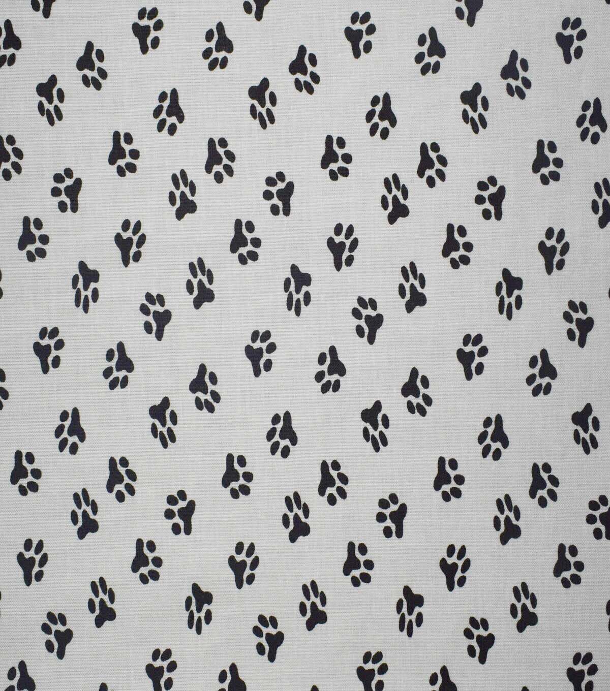 Paw Print on White Cotton Fabric by Quilter's Showcase