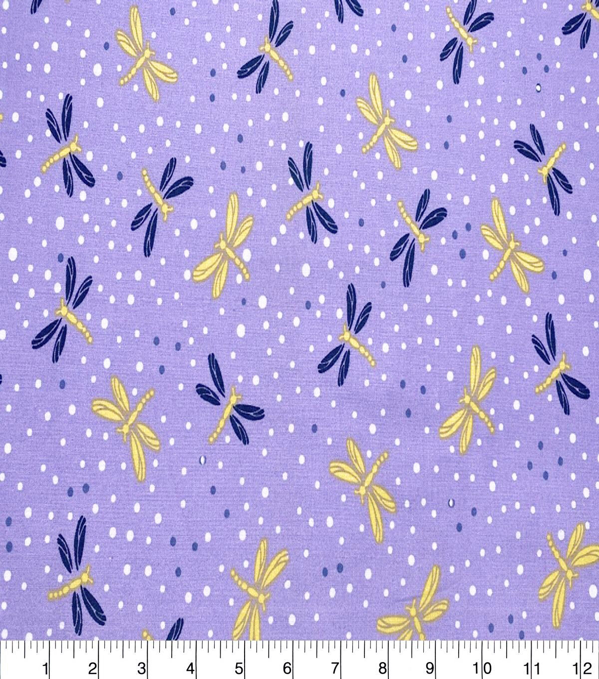 Dragonflies & Dots Quilt Cotton Fabric by Quilter's Showcase