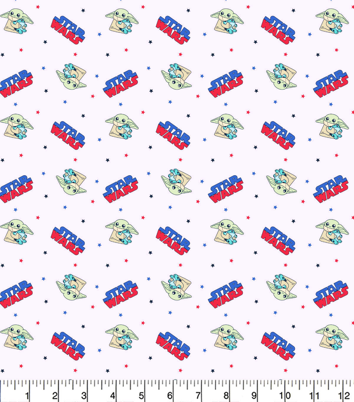 Patriotic Mandalorian Star Toss Patriotic Cotton Fabric
