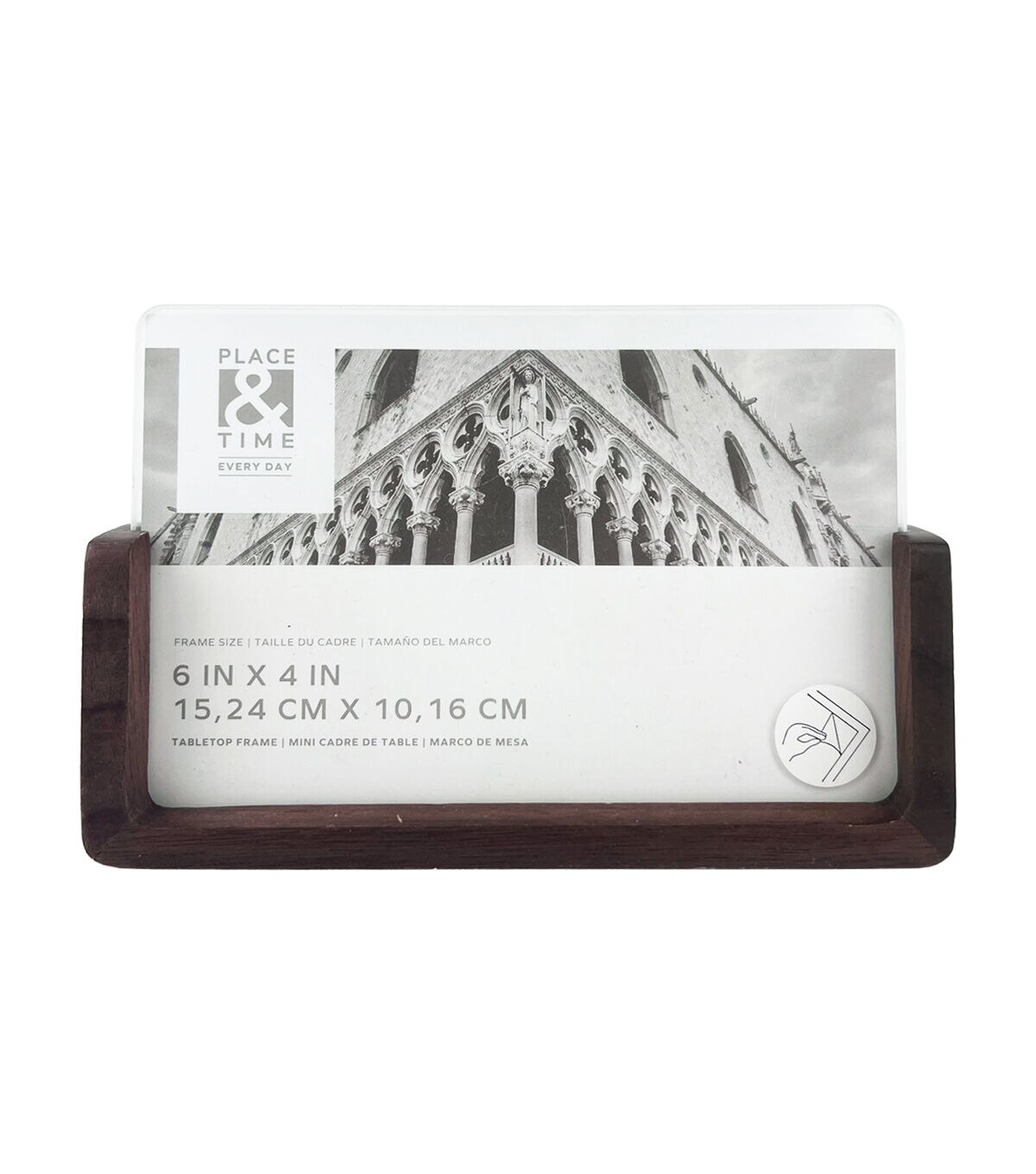 6 x 4 Tabletop Picture Frame With Wood Base by Place & Time