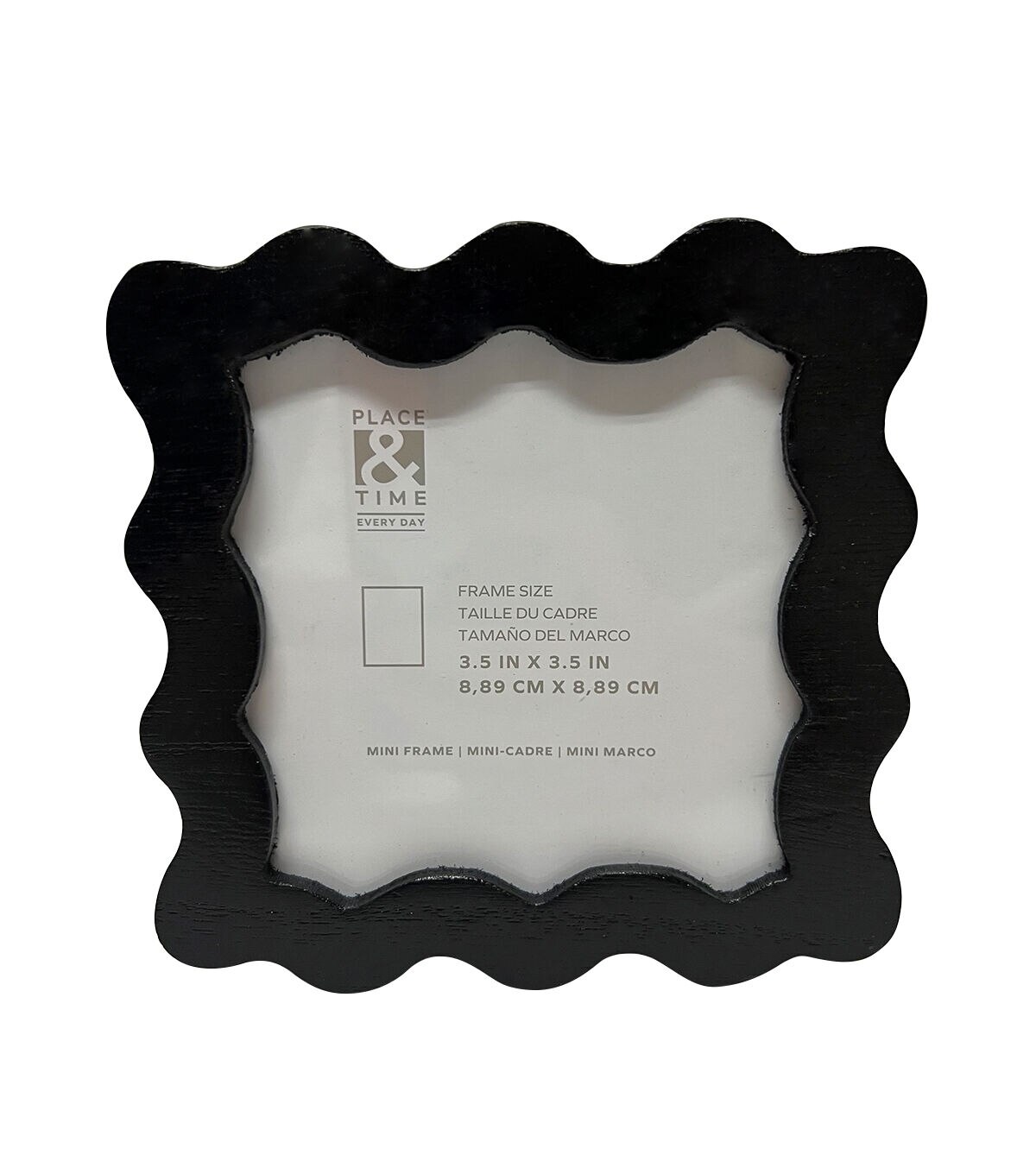3.5 Black Wood Wavy Edge Tabletop Picture Frame by Place & Time