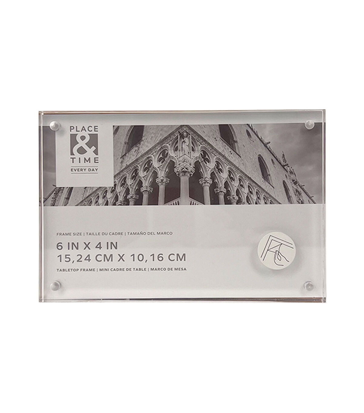 6 x 4 Wood & Acrylic Block Tabletop Picture Frame by Place & Time