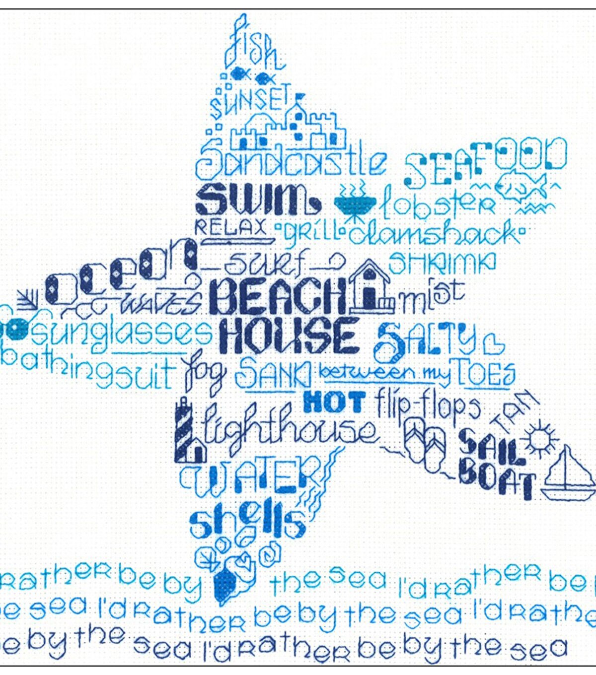 Imaginating 9.5 Let's Live by the Sea Counted Cross Stitch Kit