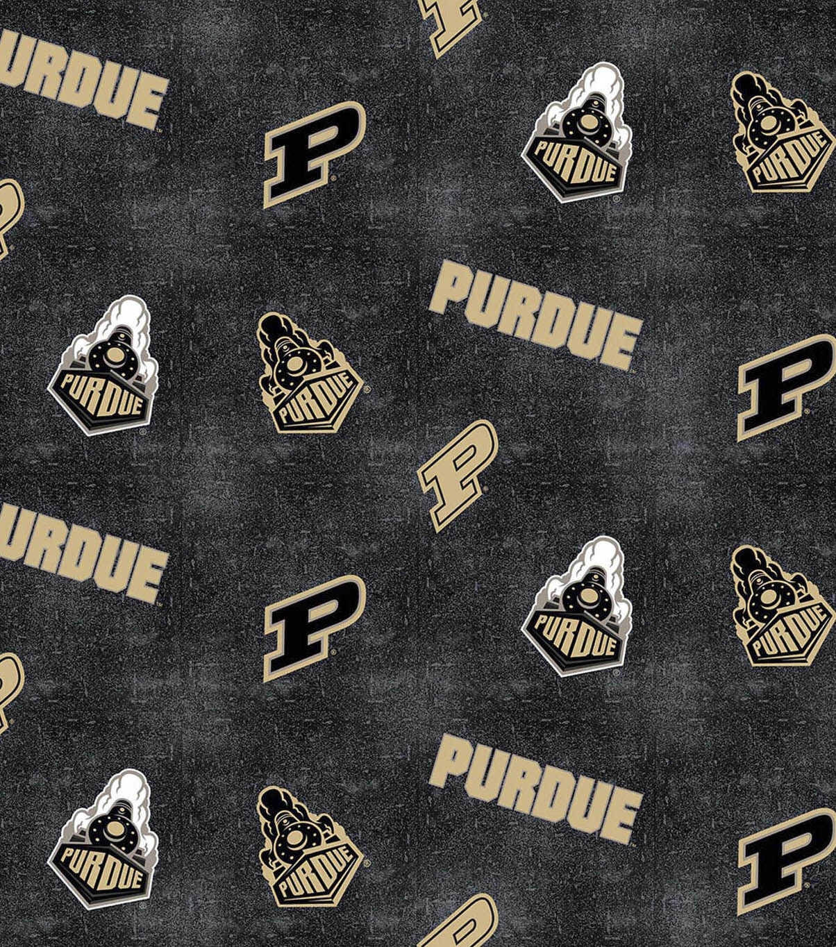 Purdue University Boilmakers Flannel Fabric 42 Distressed Logo