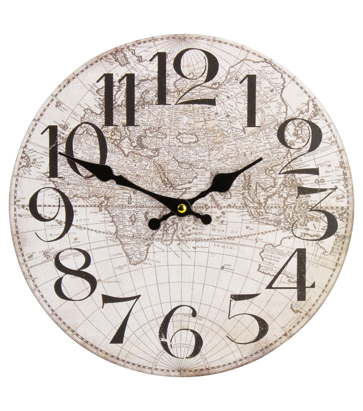 Northlight 12 Ivory Battery Operated Round Clock with Globe Design