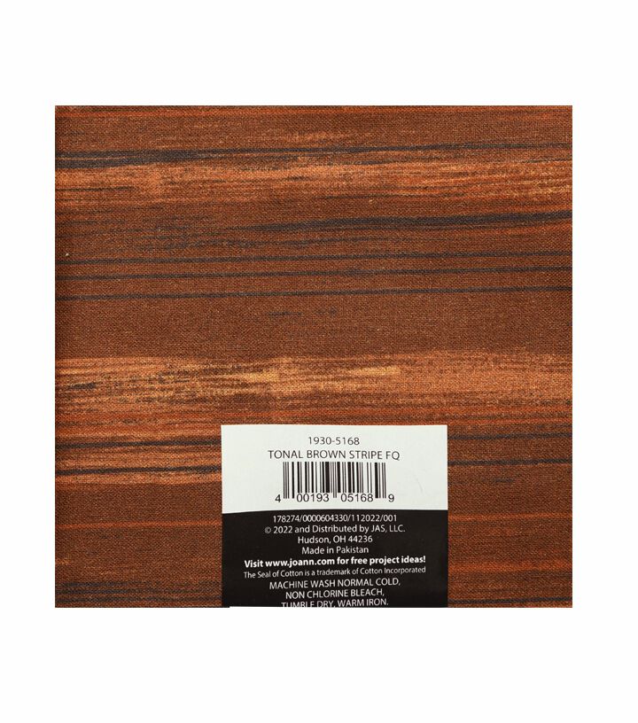 18 x 21 Brown Striped Cotton Fabric Quarter 1pc by Keepsake Calico