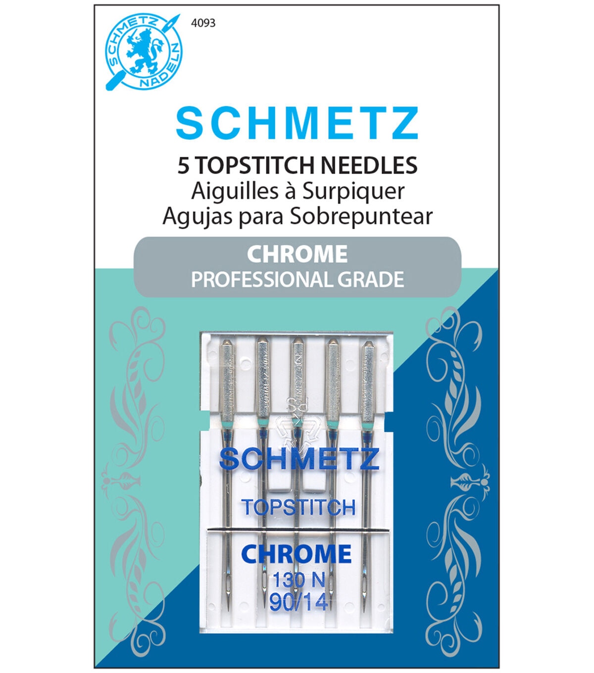 Schmetz Chrome Topstitch Needles Machine Needles Size 90/14 5 Pkg