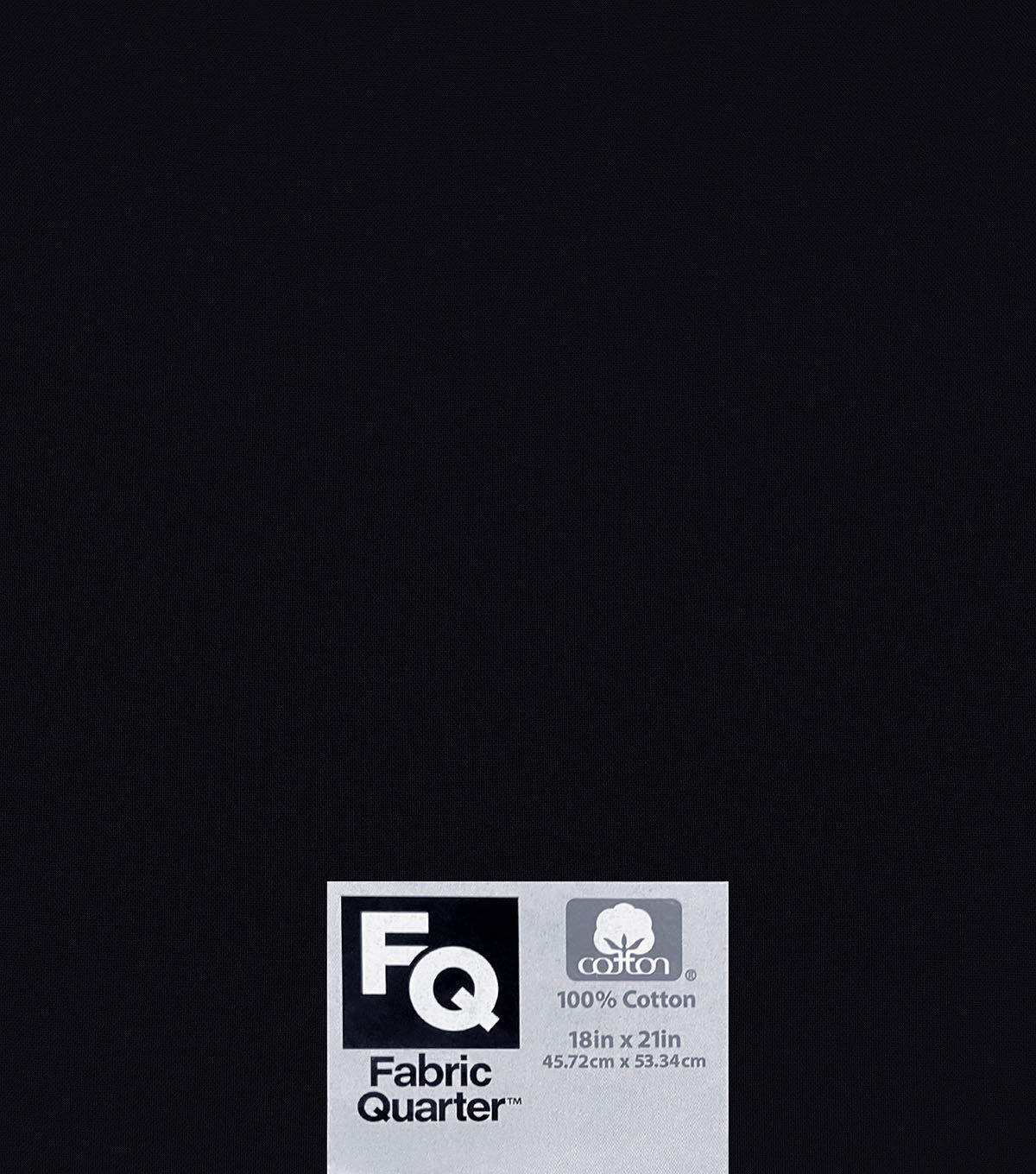 Black 1 Piece Cotton Fabric Quarter
