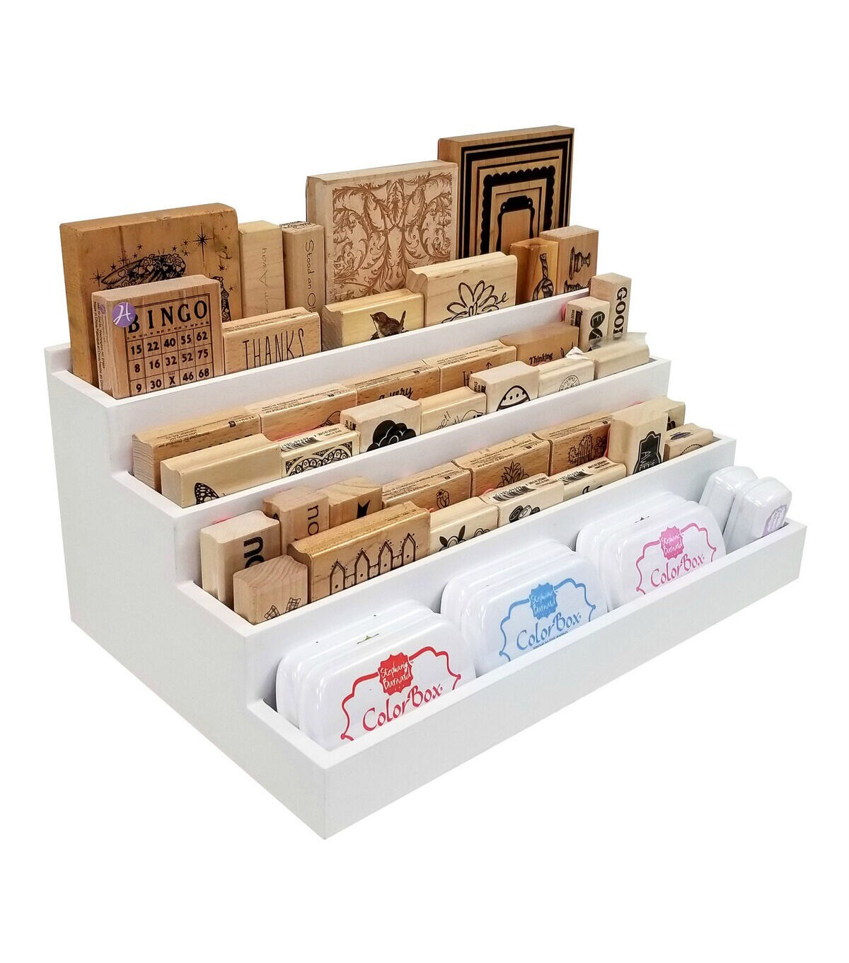 Totally Tiffany 15 Wood 4 Level Stamp & Supply Stadium Organizer