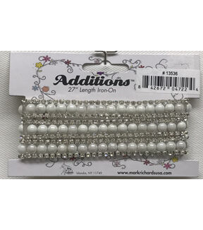 Mark Richards Additions 27'' Pearl & Rhinestone Iron on Strips