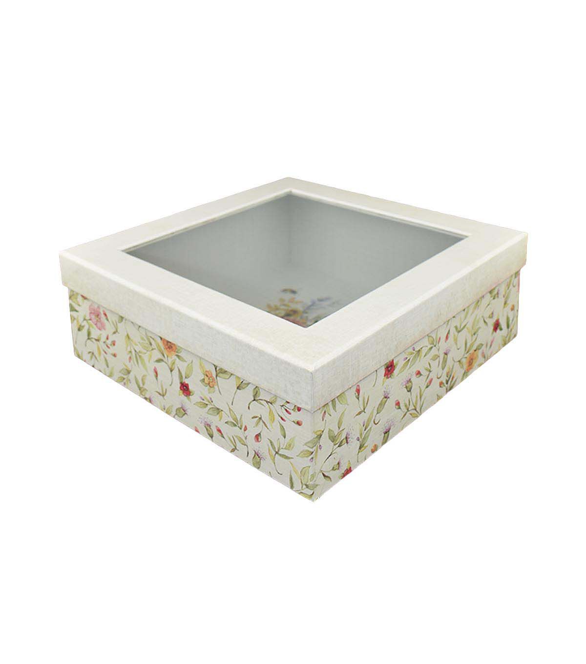 10 Bees on White & Green Storage Box With Window Lid by Place & Time