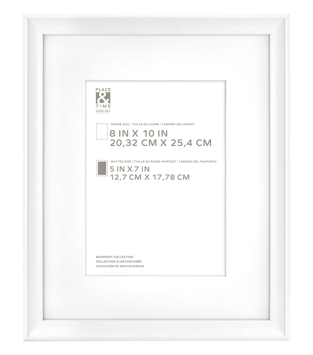 8 x 10 Matted to 5 x 7 Snapshot Wall Picture Frame by Place & Time