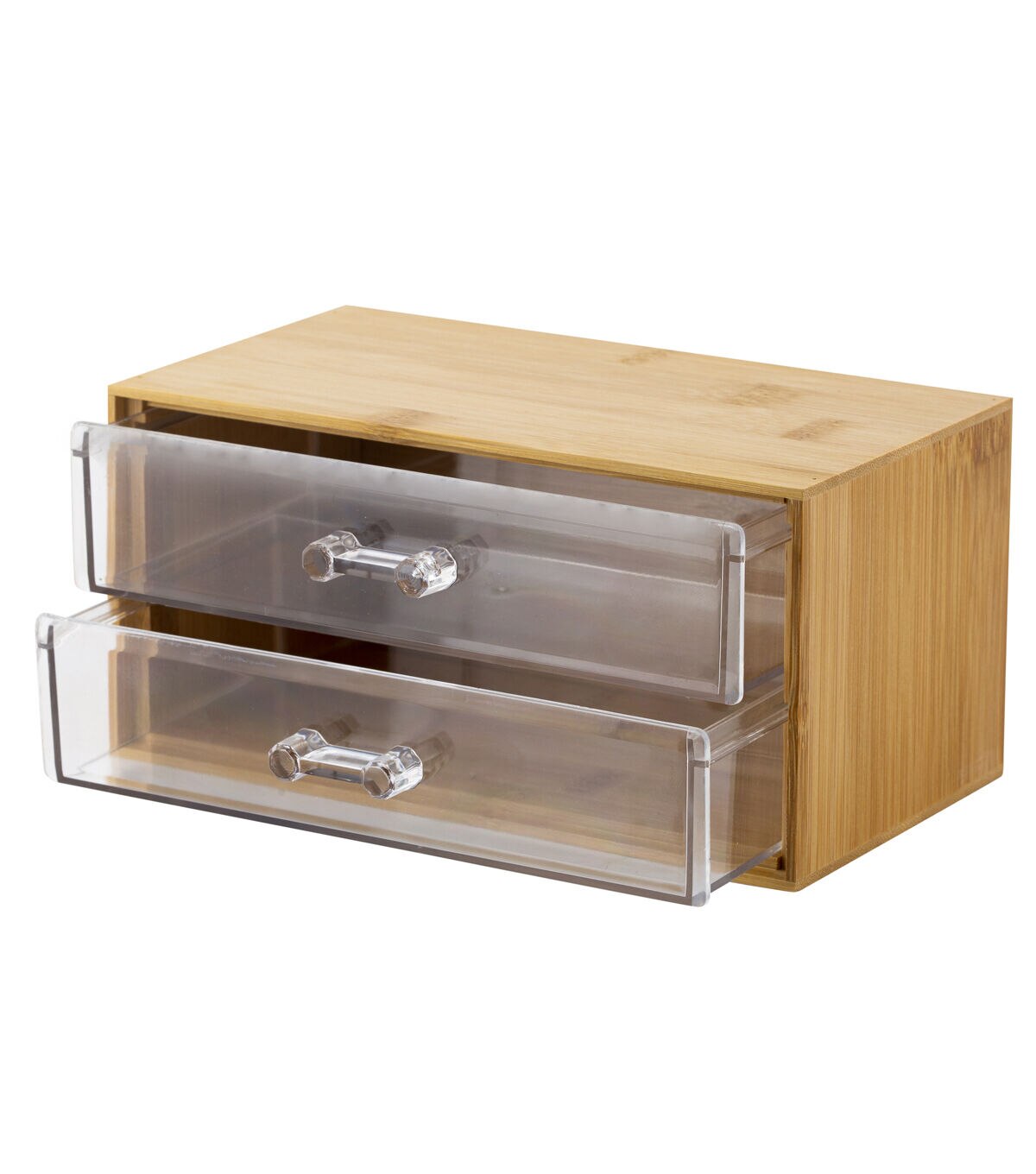 Simplify 7 Cosmetic & Jewelry 2 Drawer Bamboo Storage Chest