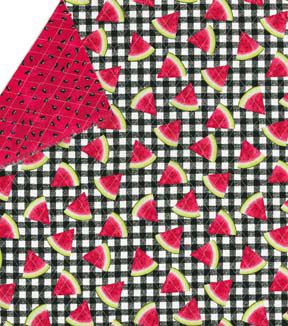 Fabric Traditions Red Watermelon Double Faced Quilted Cotton Fabric