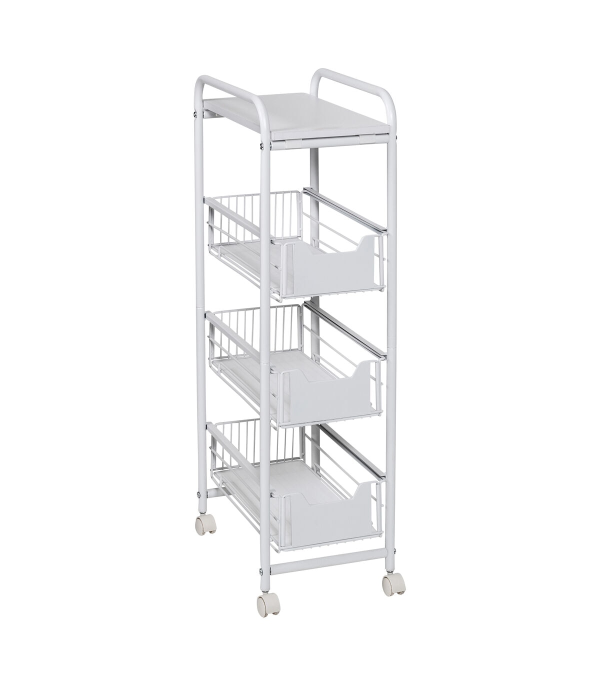 Honey Can Do 15 x 33 White 4 Drawer Slim Rolling Cart