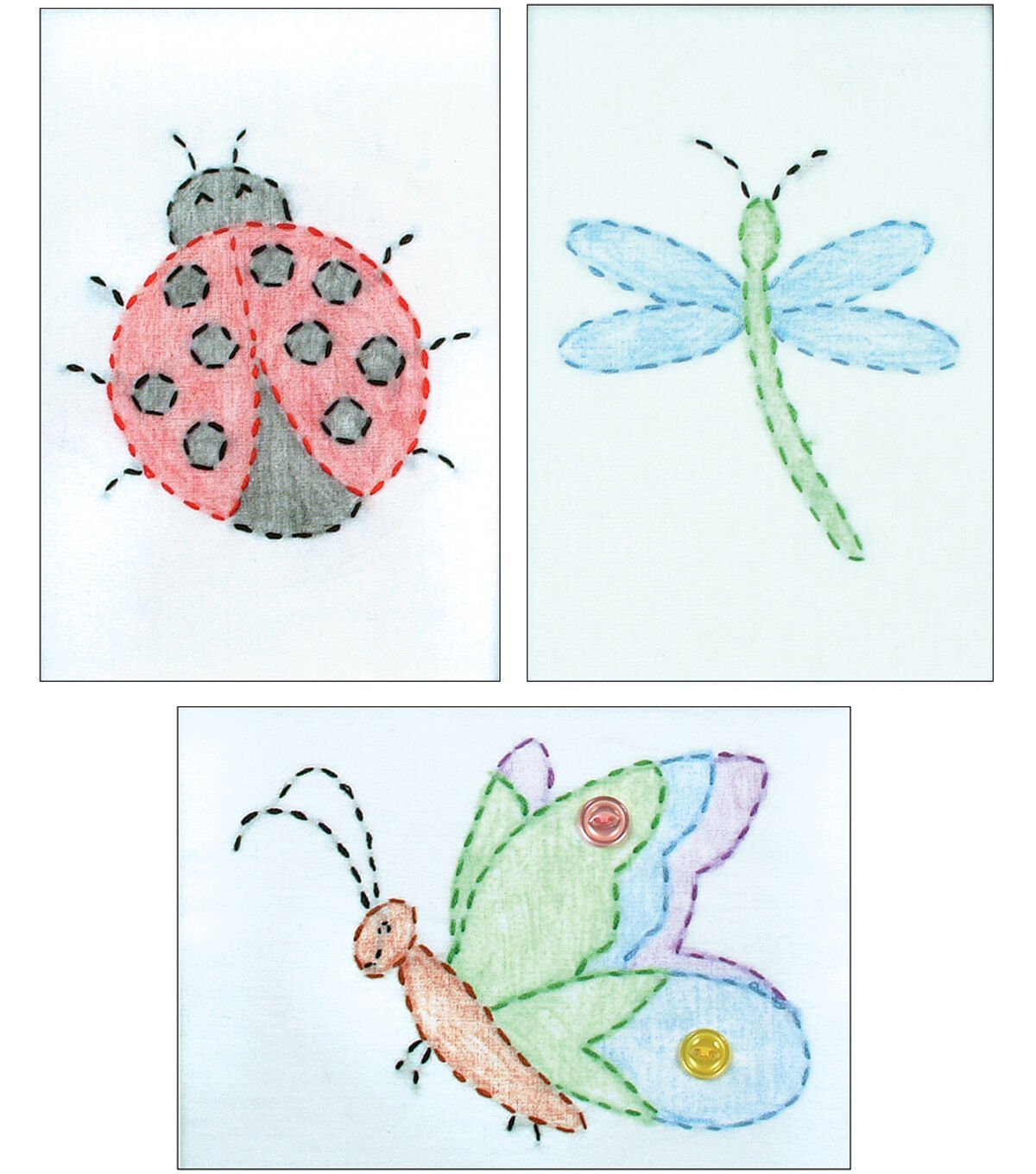 Jack Dempsey 5 x 7 Cute as a Bug Stamped Embroidery Kit 3ct