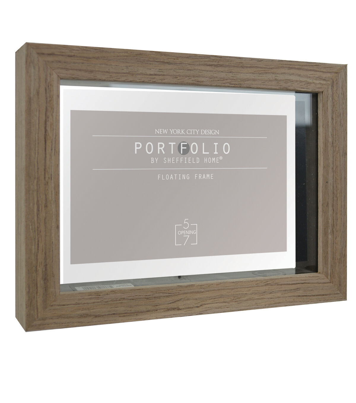 Sheffield Home 5 x 7 Brown Portfolio Casual Rustic Floating Frame