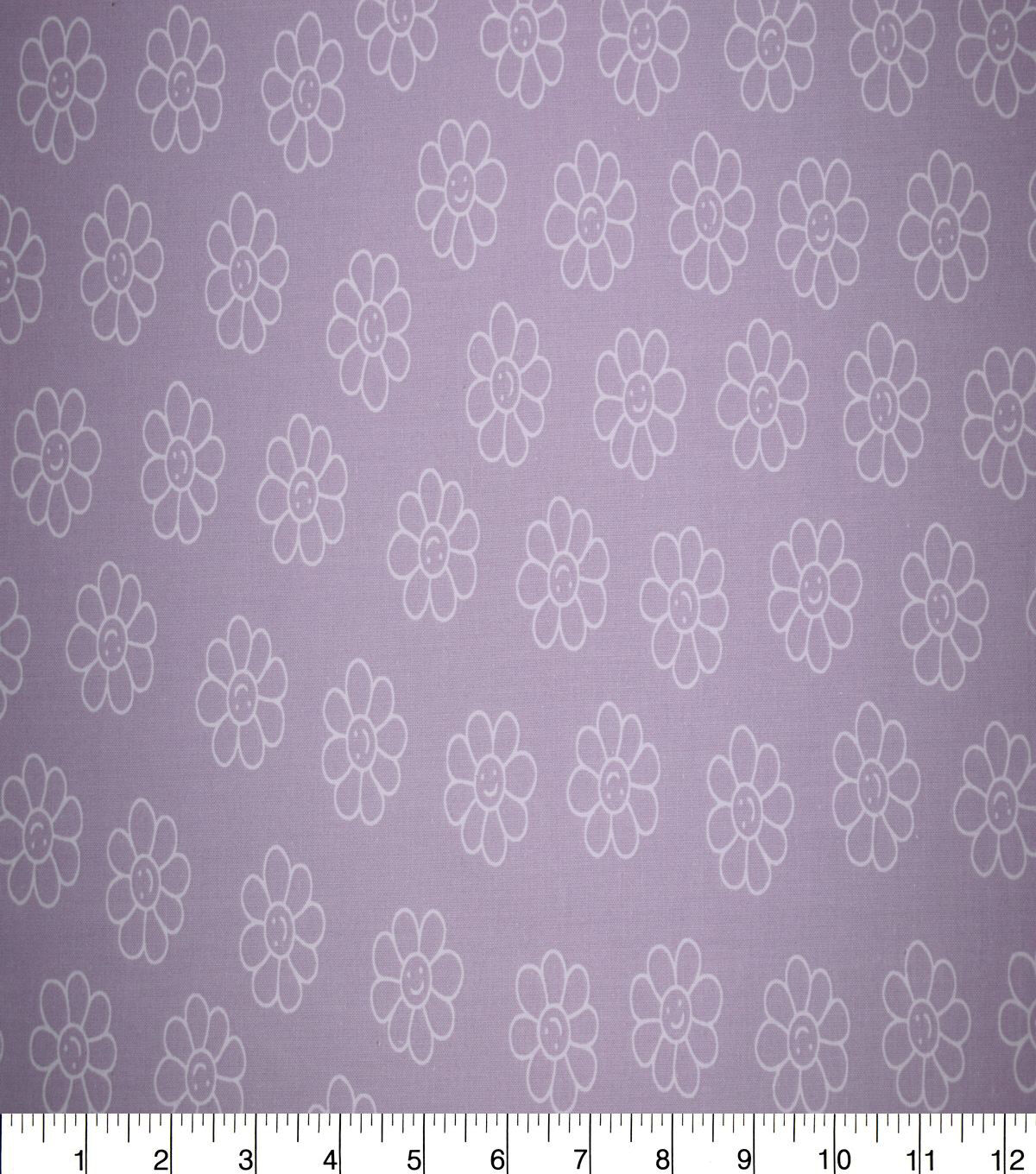 Happy Floral on Lilac Quilt Cotton Fabric by Quilter's Showcase