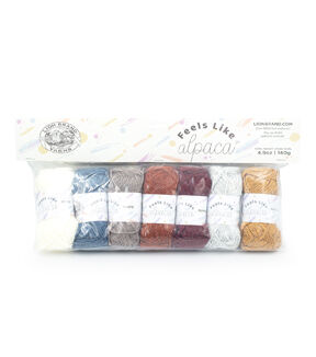Lion Brand Feels Like Alpaca 55yds Light Weight Polyester Yarn 7 Bundle