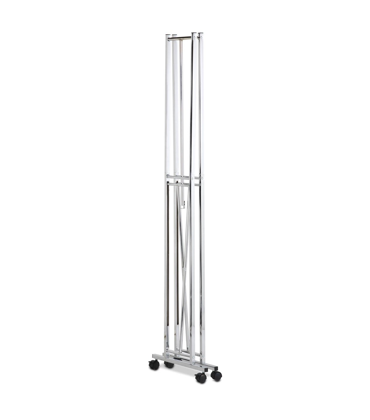 Honey Can Do 34 x 68 Chrome Foldable Rolling Clothes Rack With Wheels