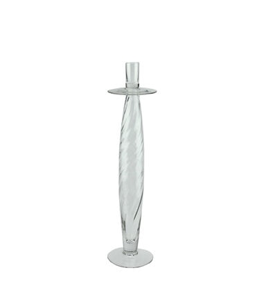 Northlight 17.5 Transparent Swirled Glass Taper Candle Holder