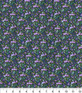 Fabric Traditions Small Purple Bouquets Cotton Fabric by Keepsake Calico