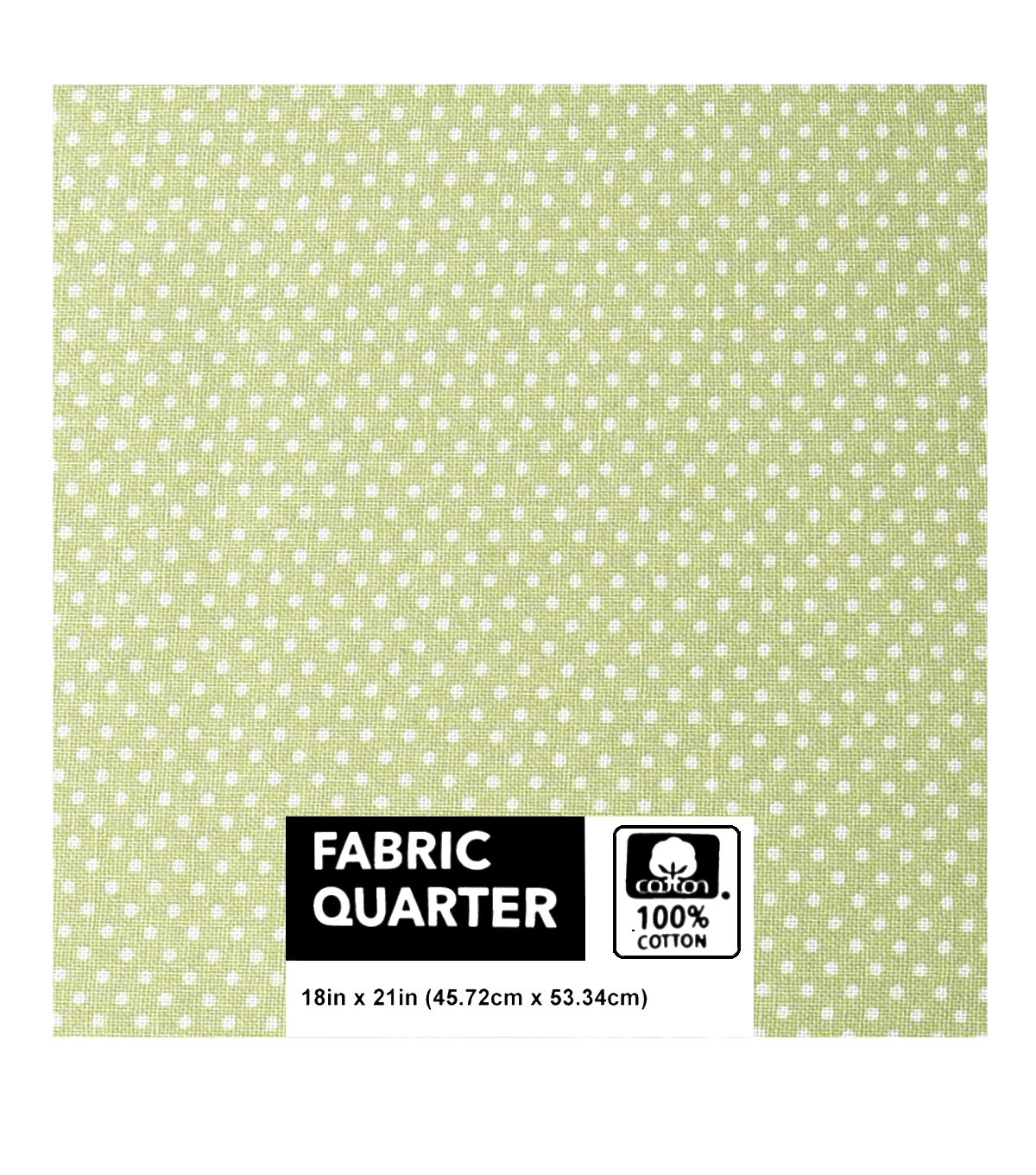 18 x 21 Pin Dots on Sage Cotton Fabric Quarter 1pc by Keepsake Calico