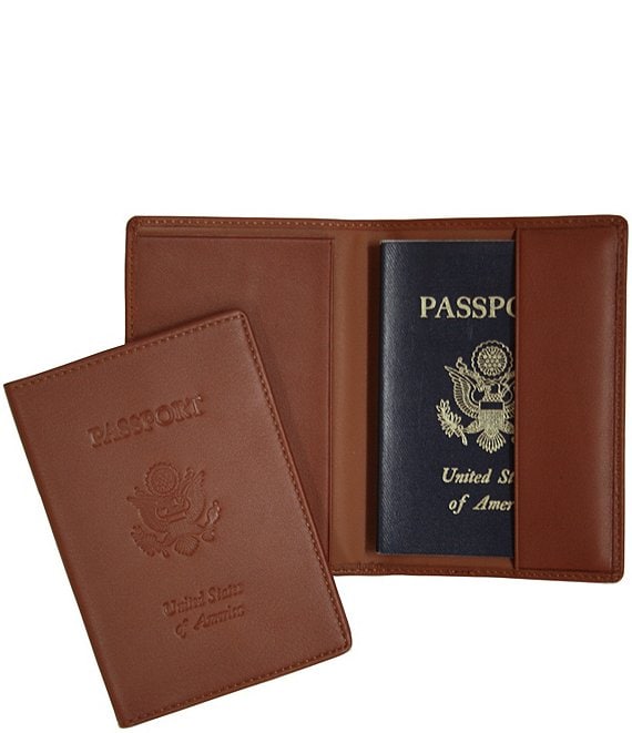 Leather Debossed RFID Blocking Passport Jacket