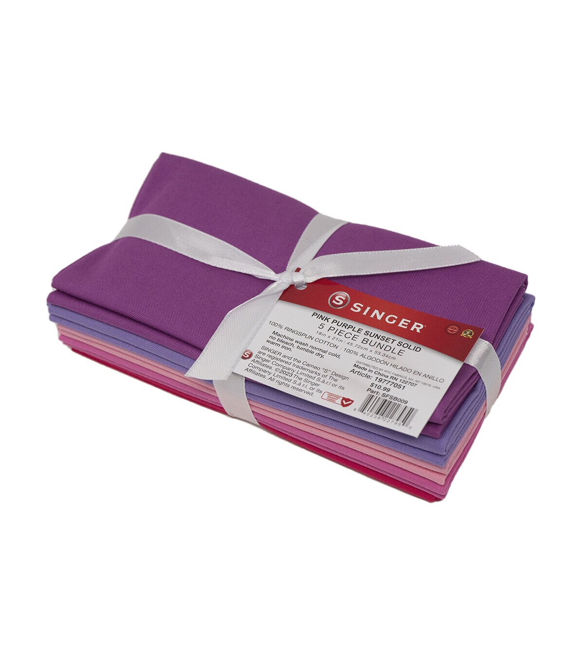 SINGER 18 x 21 Pink & Purple Sunset Solid Fabric Quarter Bundle 5pc