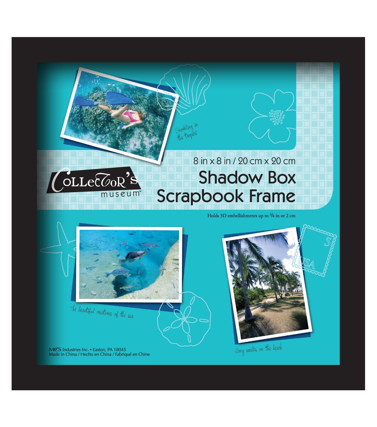 Collector's Museum 8 x 8 Black Shadow Bo x Scrapbook Frame