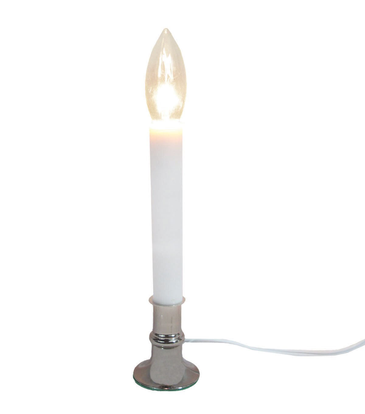 12 Silver Flameless Plug In Taper Candle With Switch by Hudson 46