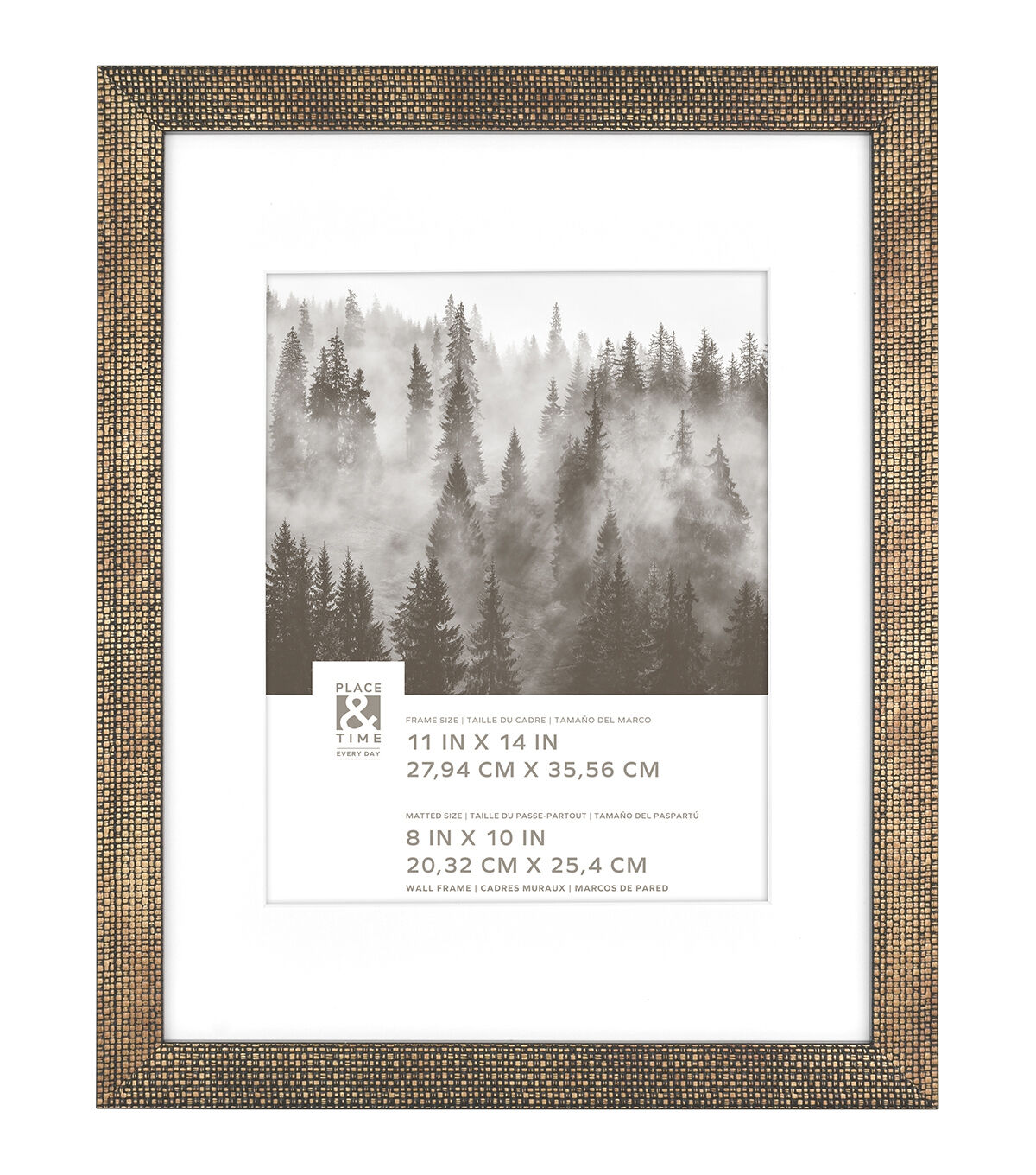 11 x 14 Matted to 8 x 10 Woven Embossed Wall Frame by Place & Time