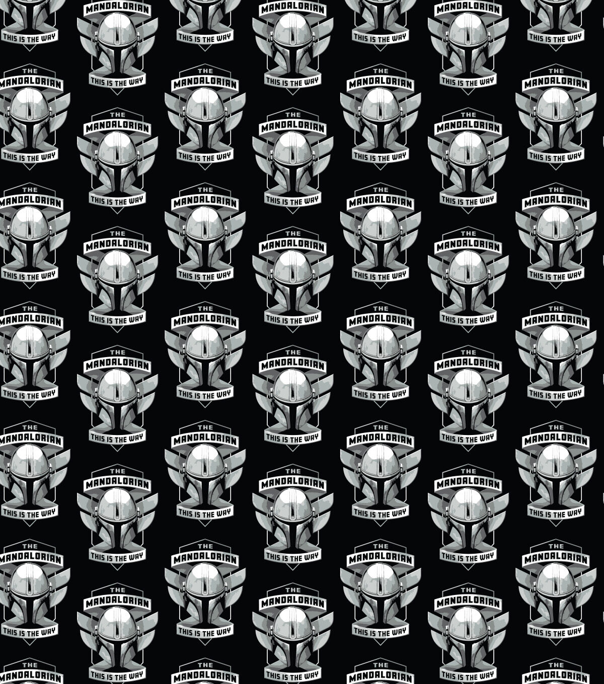 Star Wars Mandalorian Helmet Badge Cotton Fabric