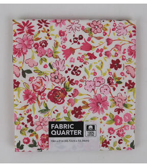 18 x 20 Pink Mini Floral Cotton Fabric Quarter 1pc by Keepsake Calico