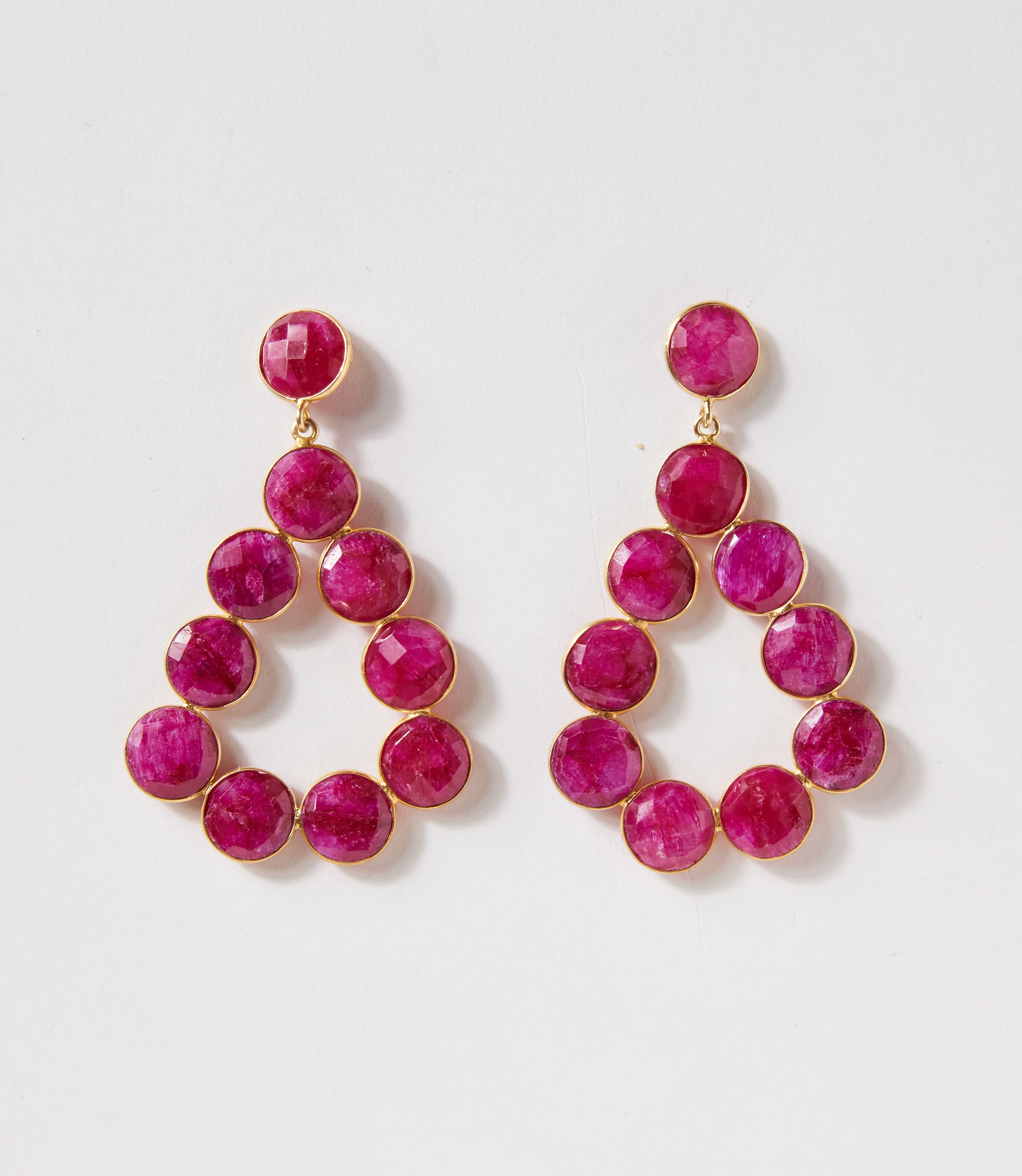 Gemstone Bezel Drop Earrings