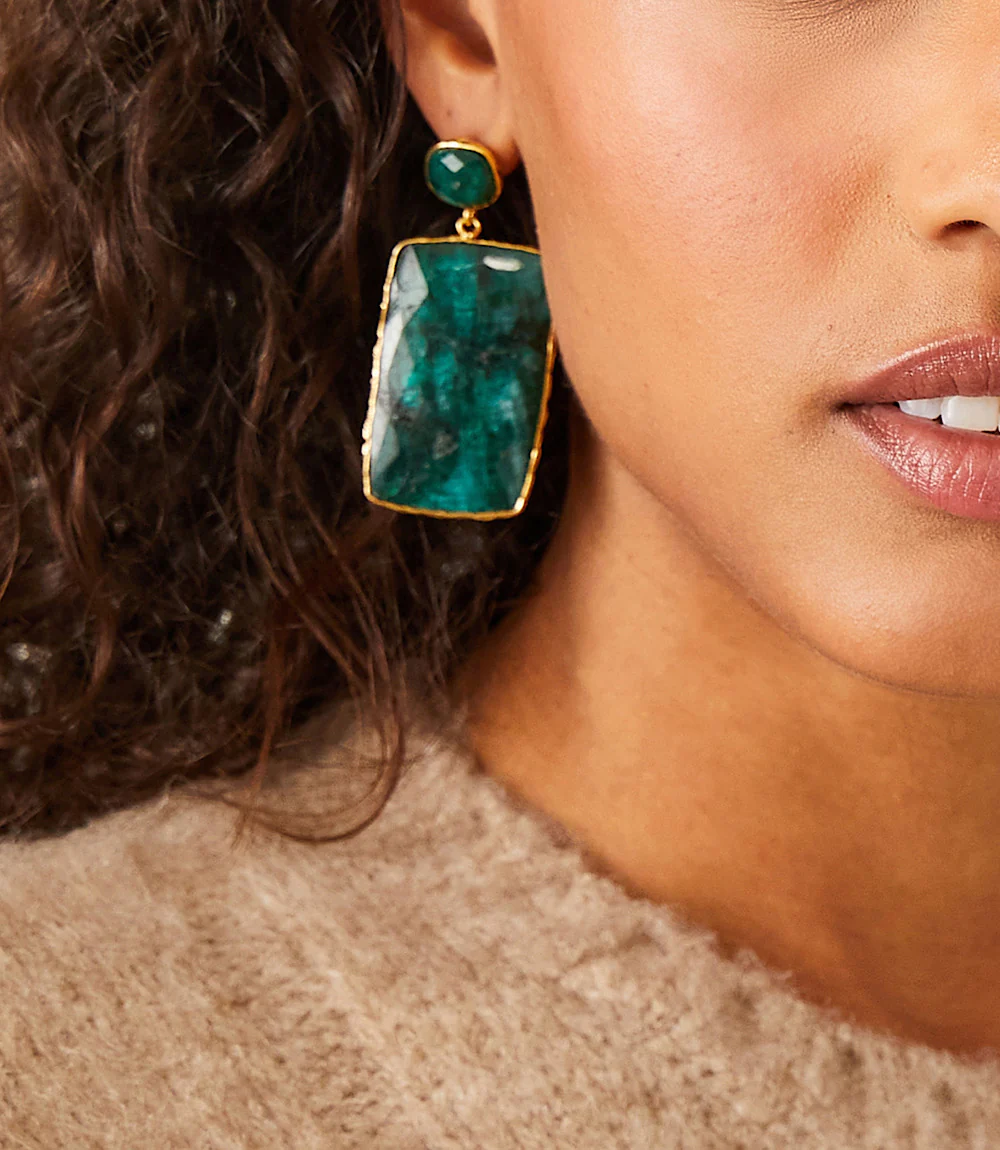 Gemstone Statement Earrings