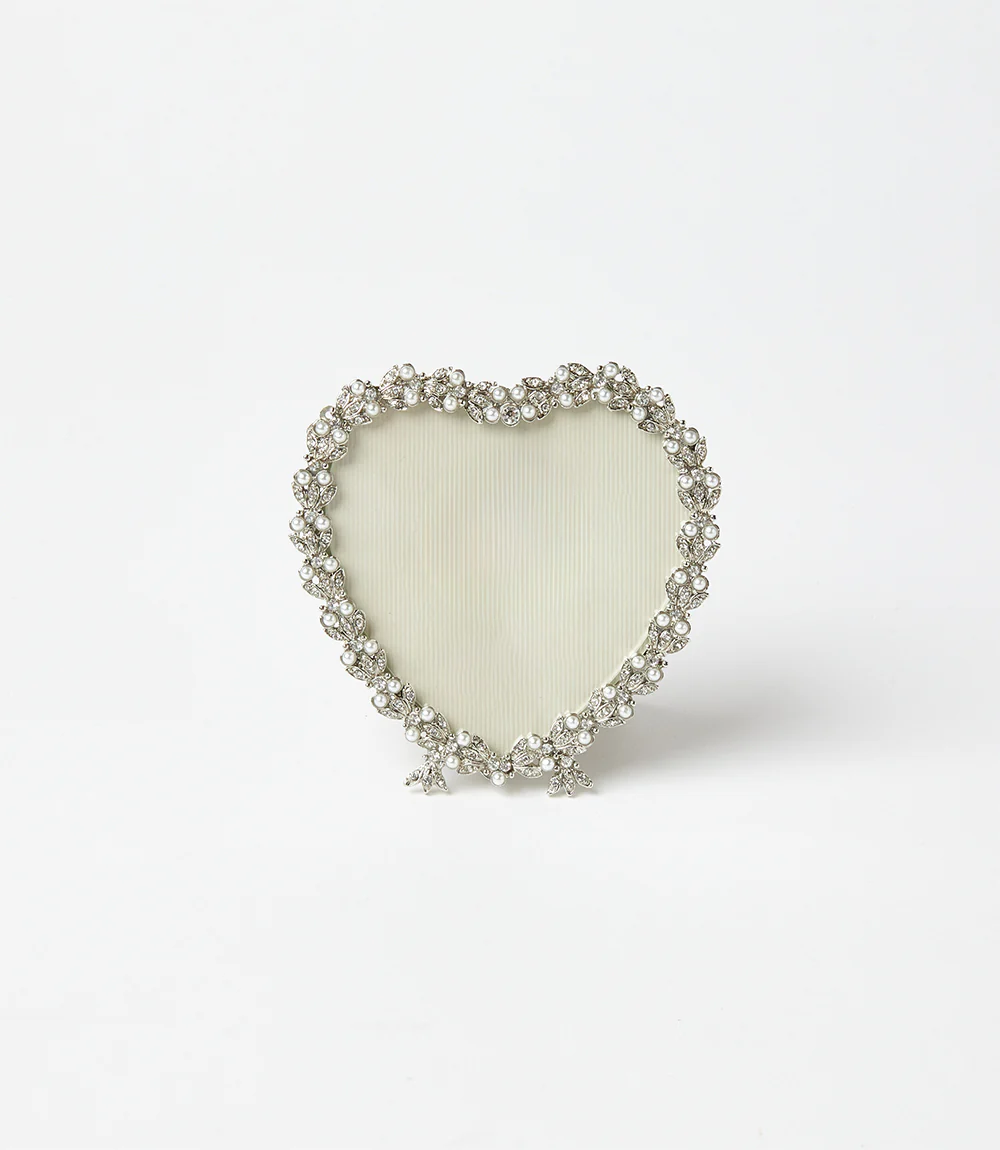 Pearl & Crystal Heart Picture Frame