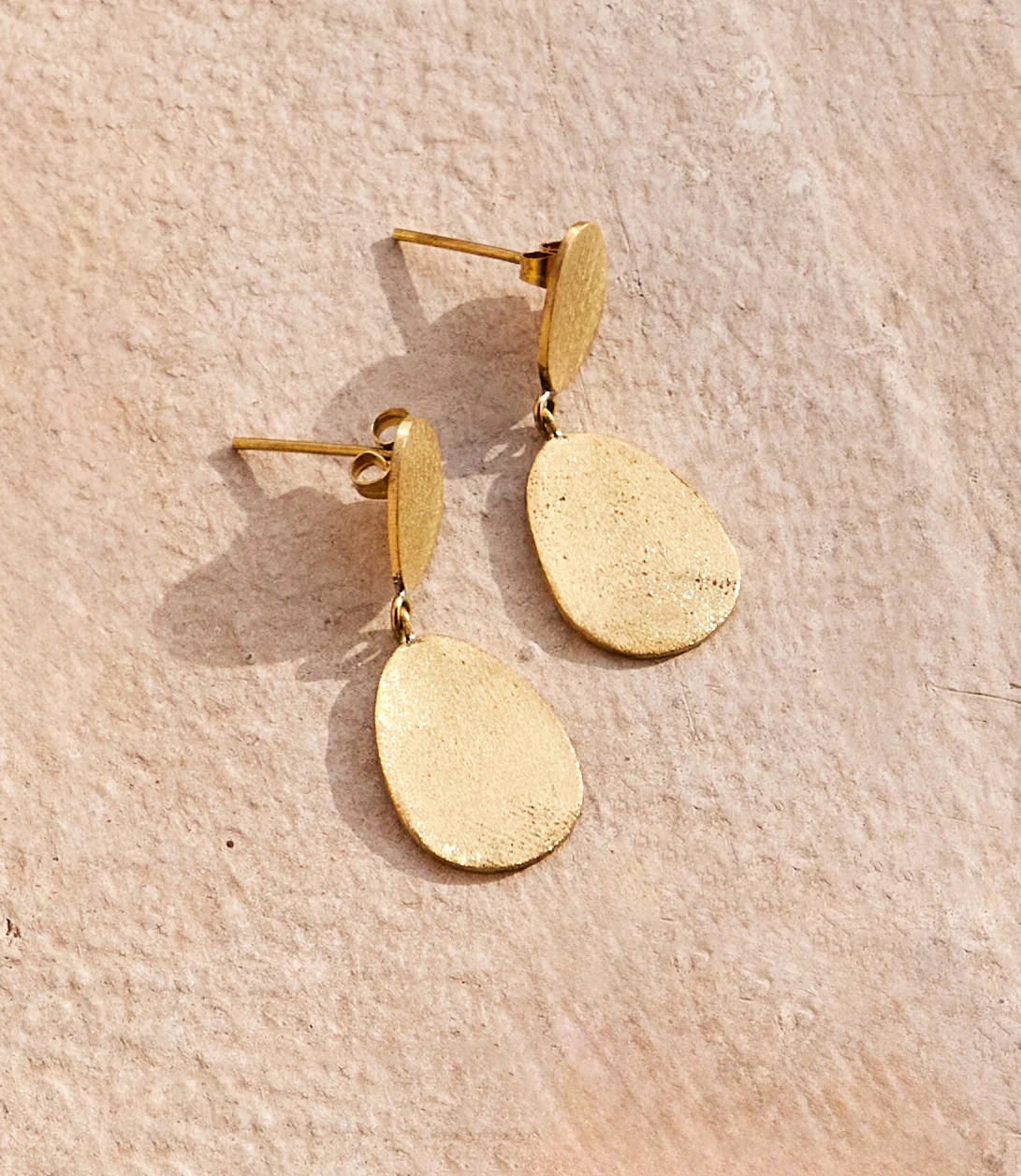 Gold Two Drop Earrings