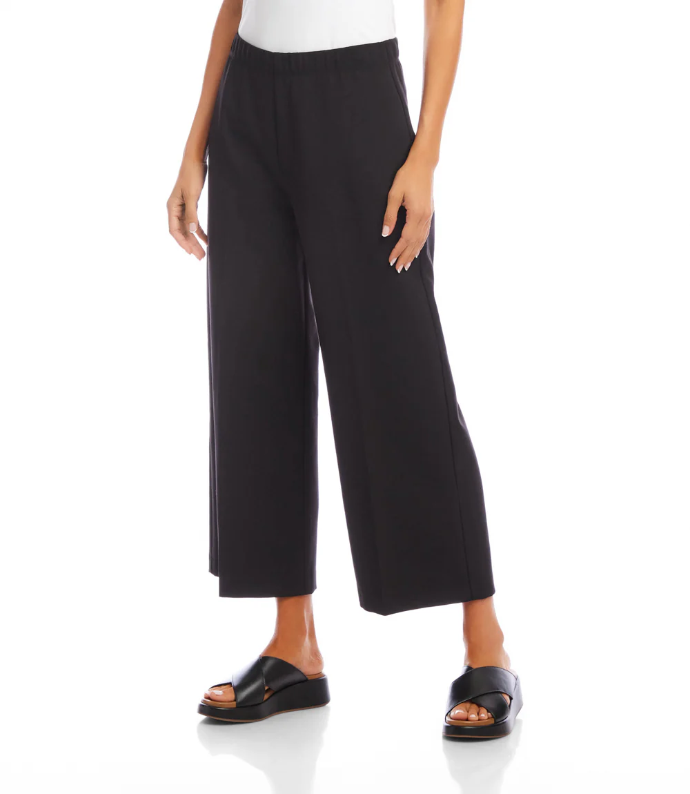 Petite Size Cropped Wide-Leg Pants