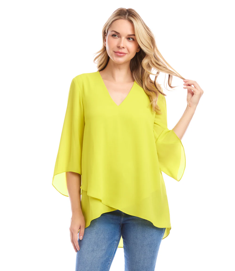 Petite Size Bracelet Sleeve Asymmetric Top