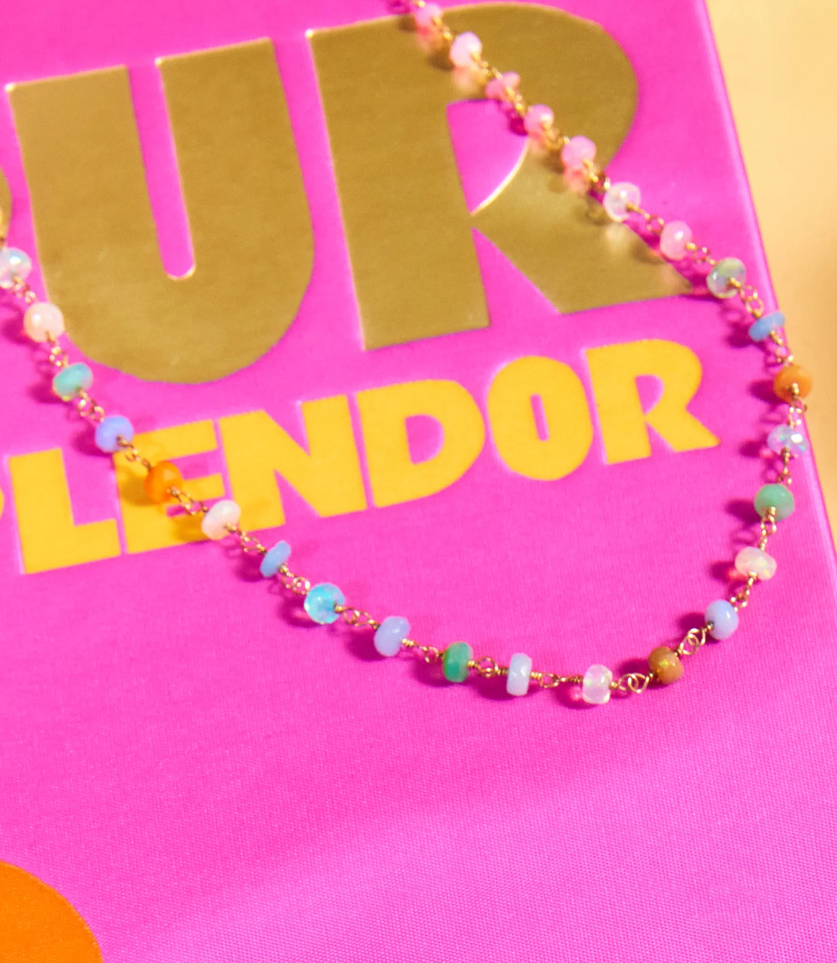 Neon Beaded Gemstone Necklace