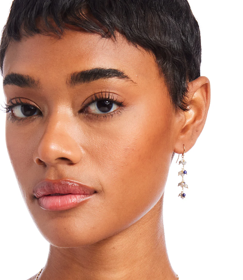 Blue Moon Cluster Earrings
