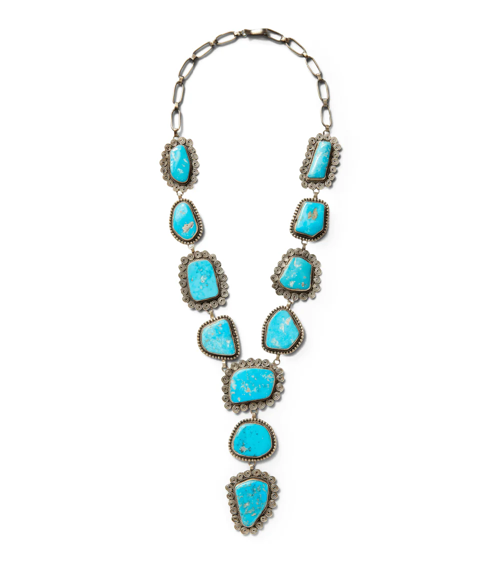 Blue Gem Turquoise Lariat Necklace