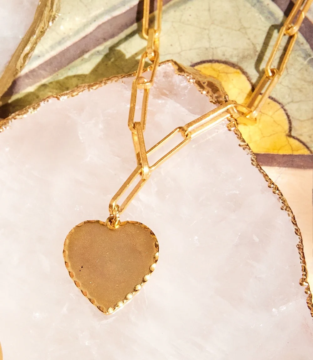 Heart Disc Necklace