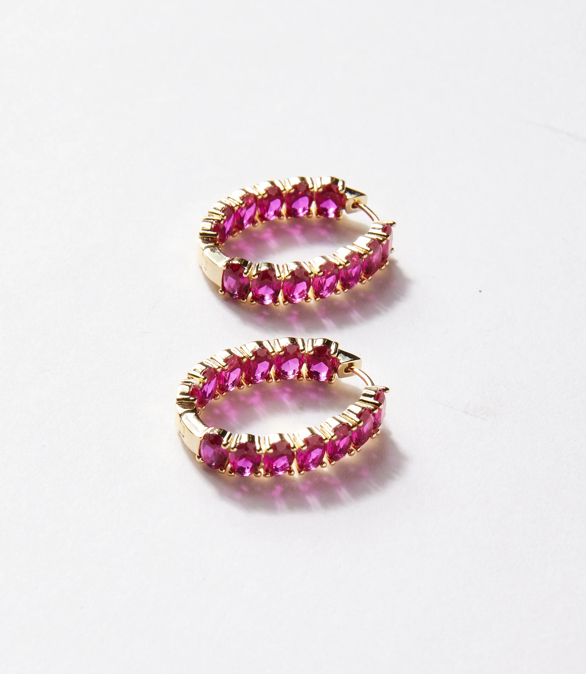 Gemstone Hoop Earrings