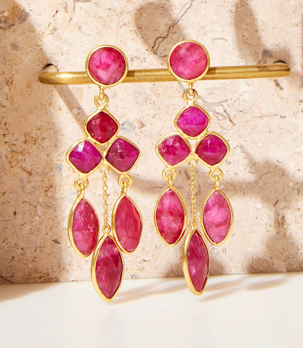 Chandelier Gemstone Earrings