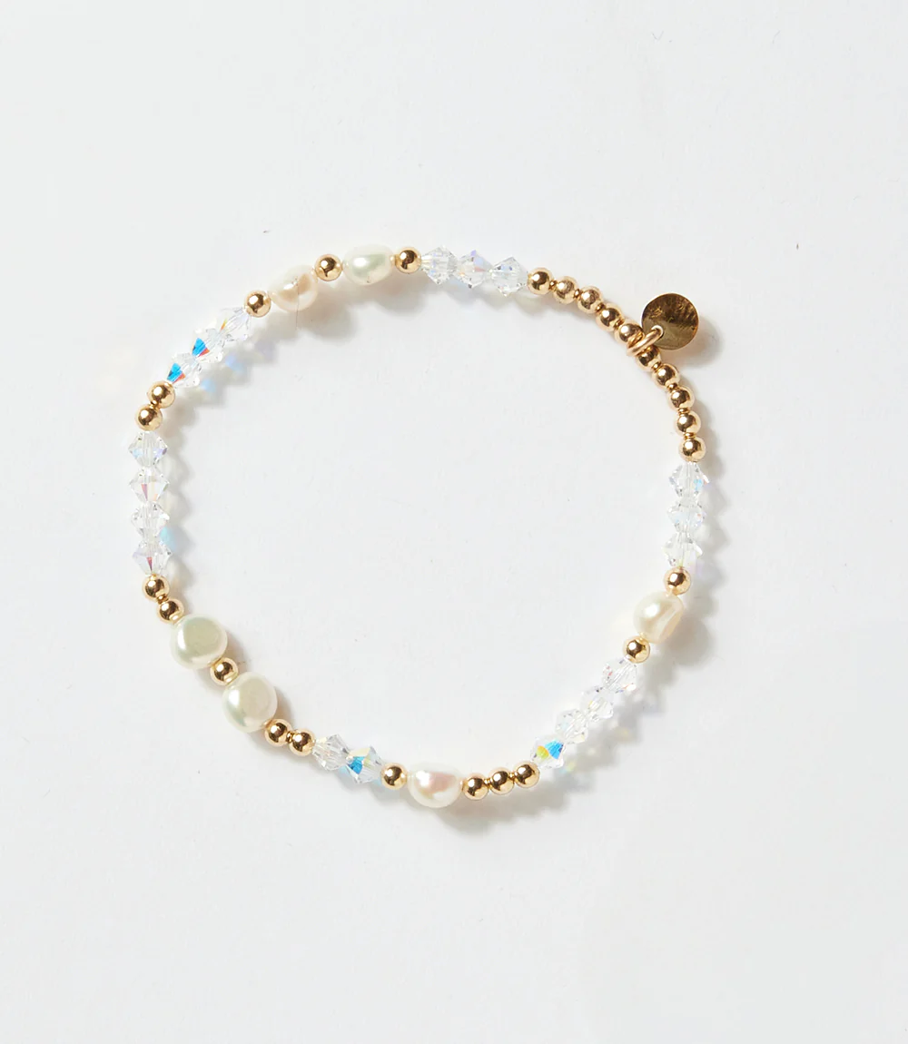 Pearl And Crystal Beaded Bracelet